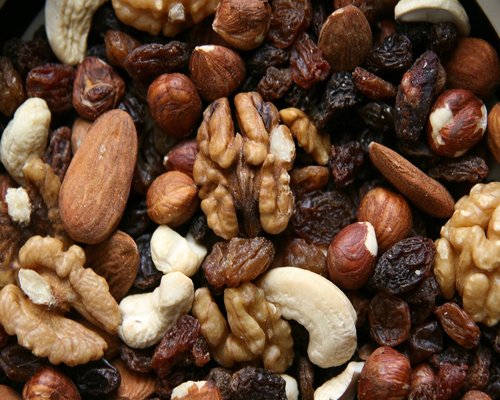 Assortment of almonds and walnuts